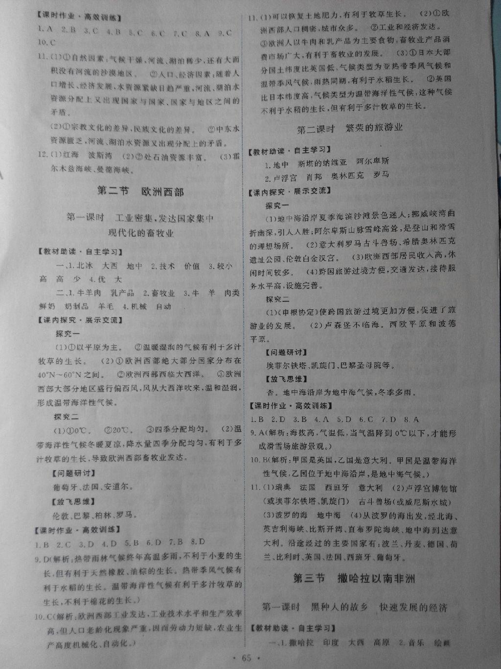 2015年能力培養(yǎng)與測試七年級地理下冊人教版 第19頁