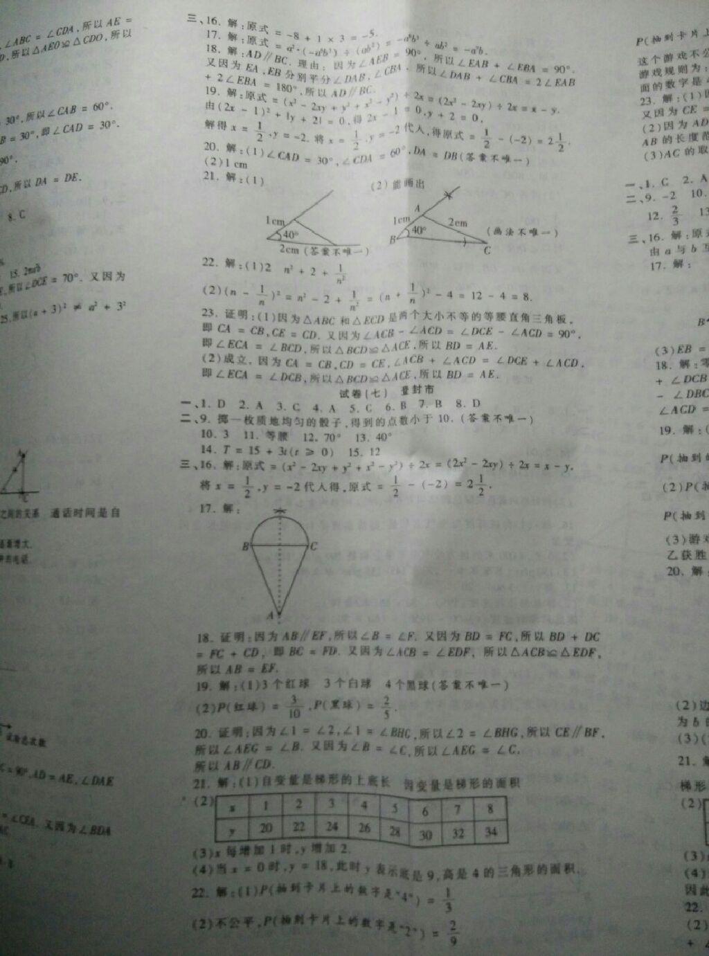 2015年王朝霞期末真題精編七年級數(shù)學(xué)下冊北師大版 第5頁