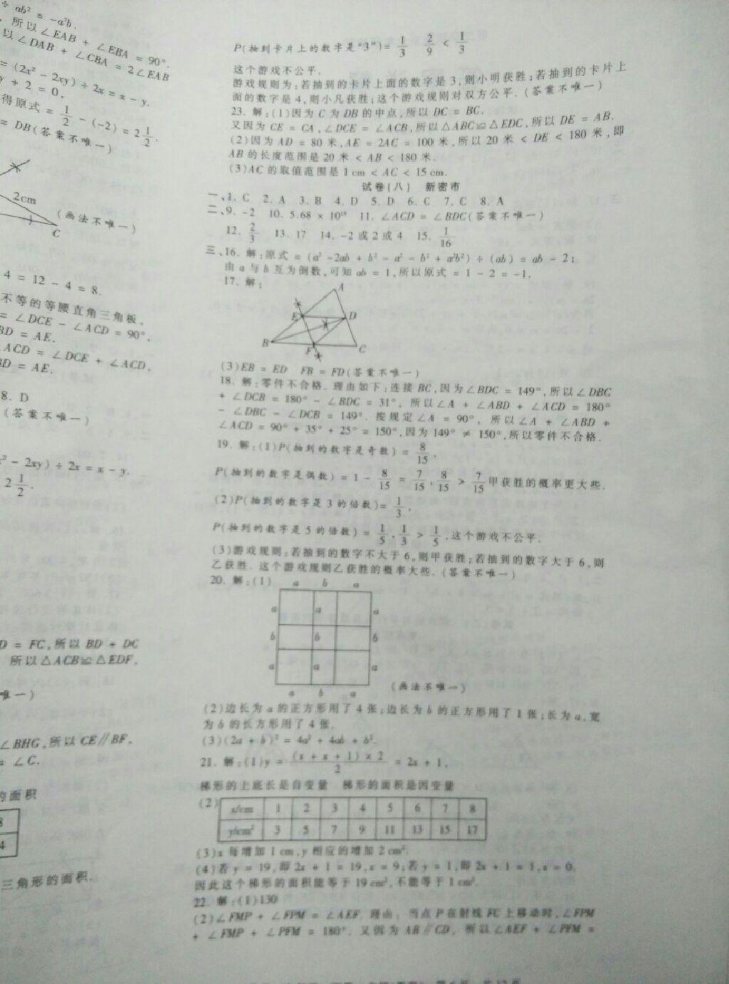 2015年王朝霞期末真題精編七年級(jí)數(shù)學(xué)下冊(cè)北師大版 第6頁(yè)