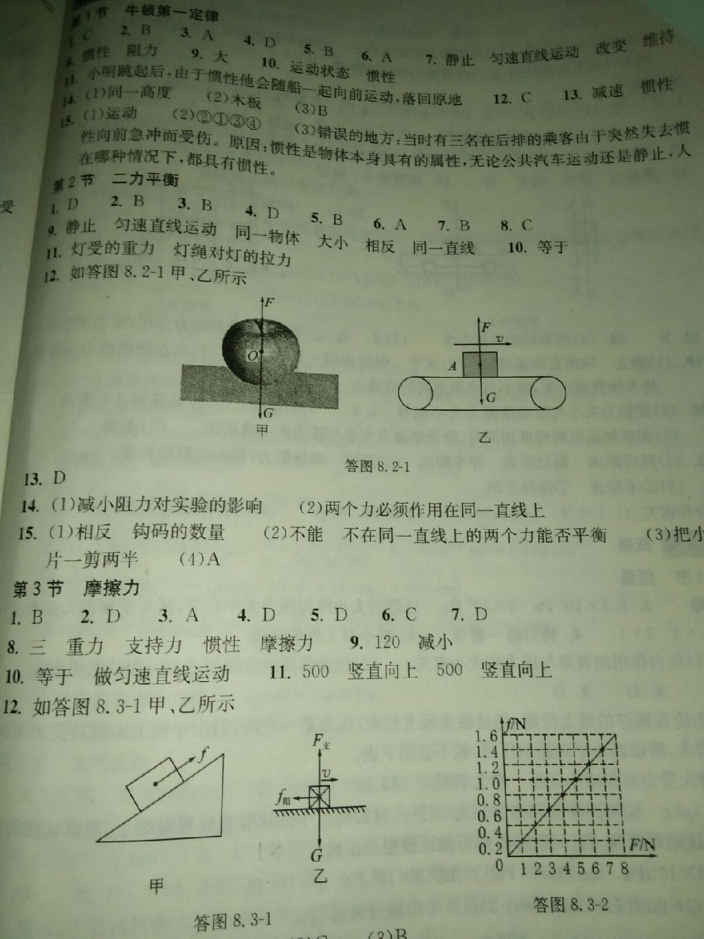 2014年長江作業(yè)本同步練習(xí)冊八年級物理下冊人教版 第52頁