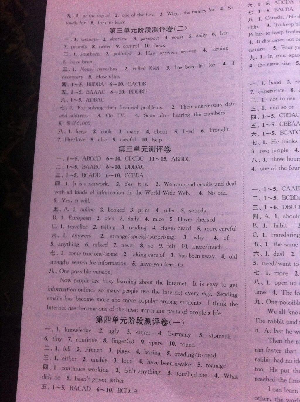 2015年通城學(xué)典初中全程測(cè)評(píng)卷八年級(jí)英語(yǔ)下冊(cè)譯林版 第22頁(yè)