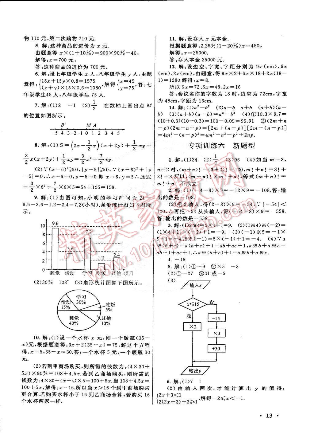 2015年初中版暑假大串聯(lián)七年級數(shù)學(xué)滬科版 第13頁