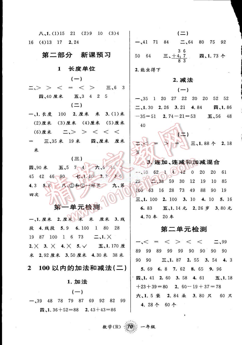 2015年暑假创新型自主学习第三学期暑假衔接一年级数学人教版 第2页