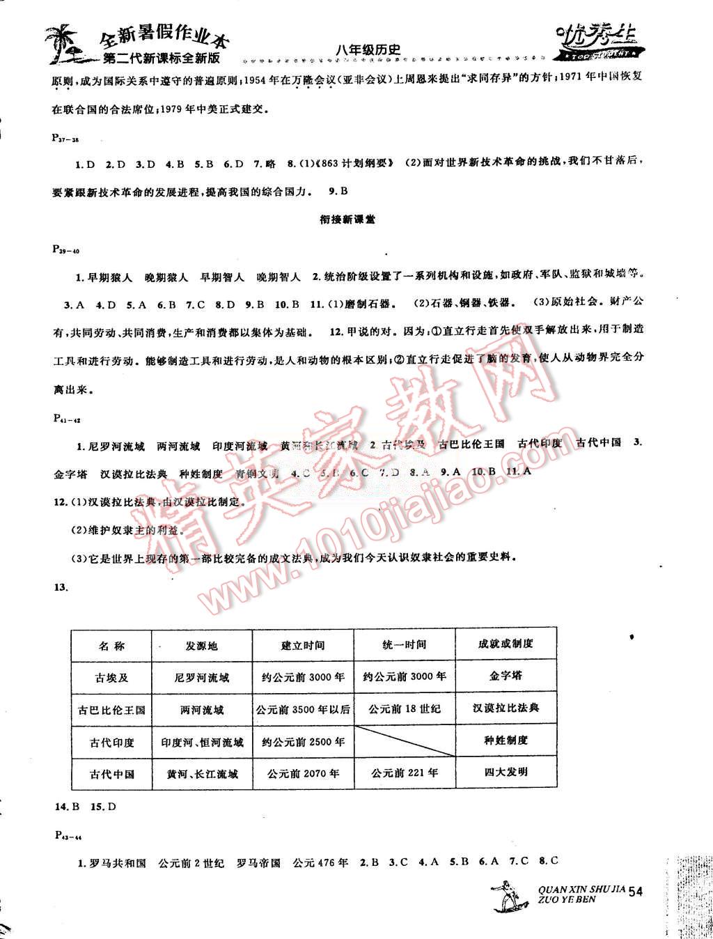 2015年優(yōu)秀生快樂假期每一天全新暑假作業(yè)本八年級(jí)歷史 第4頁