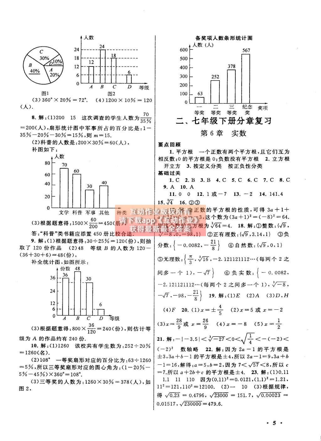 2015年初中版暑假大串联七年级数学沪科版 参考答案第21页