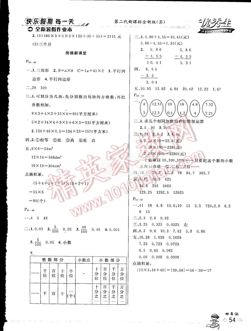 2015年優(yōu)秀生快樂假期每一天全新暑假作業(yè)本四年級數(shù)學(xué)蘇教版 第2頁