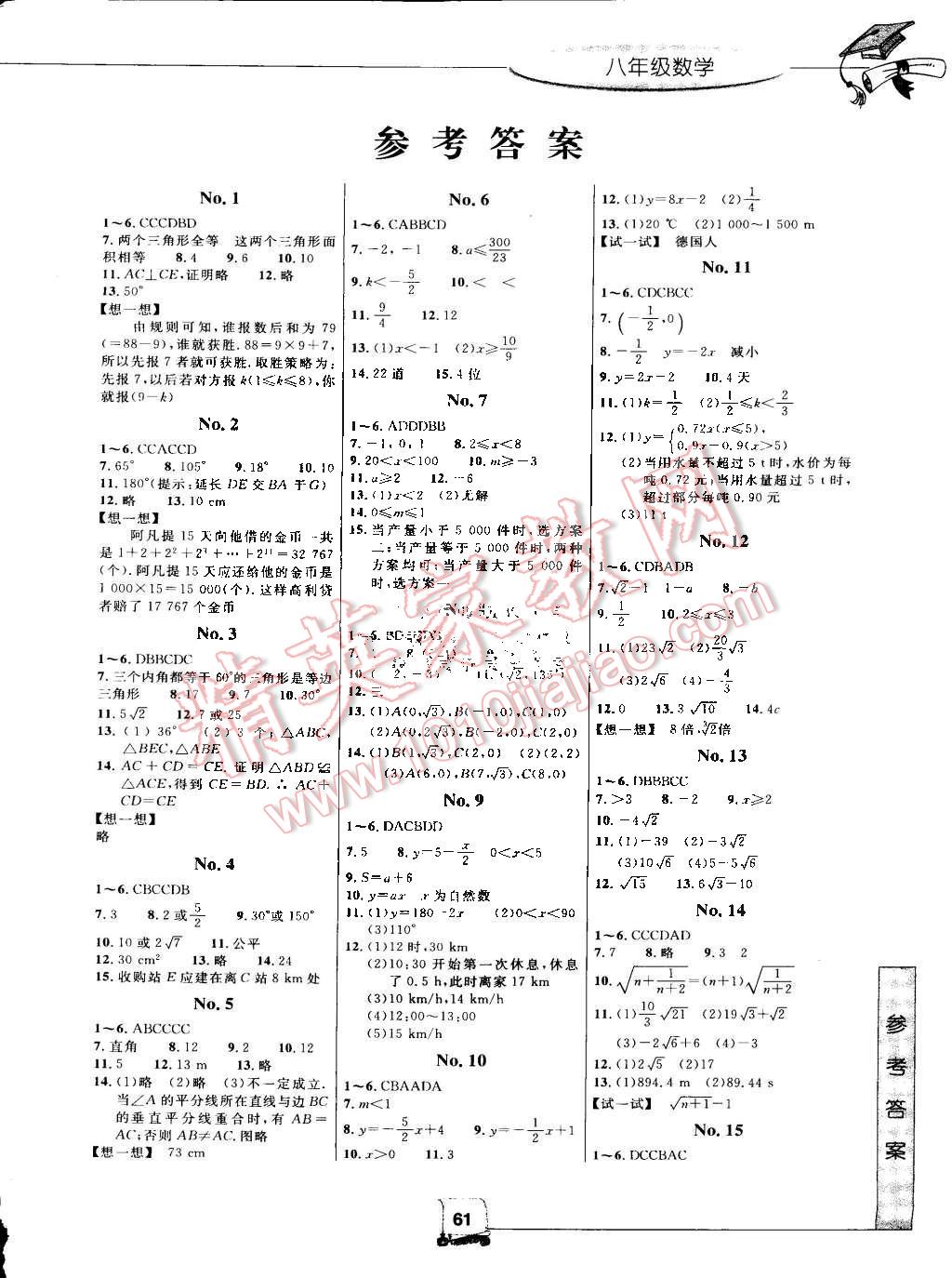 2016年藍(lán)天教育暑假新時(shí)空八年級(jí)數(shù)學(xué)浙教版 第1頁(yè)