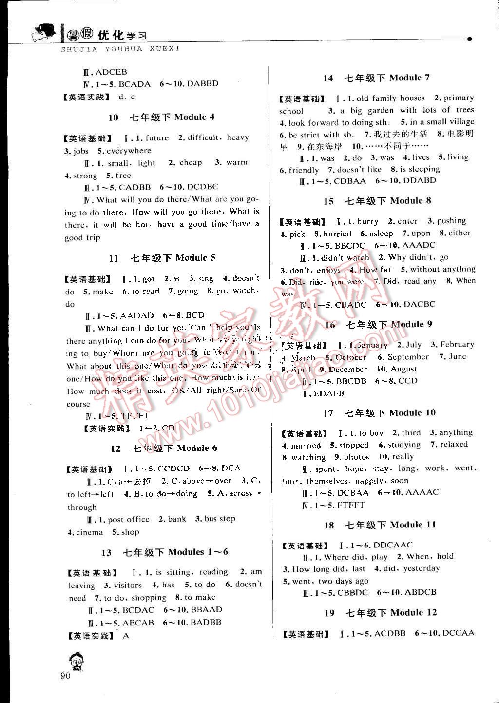 2015年蓝天教育暑假优化学习七年级英语外研版 第2页