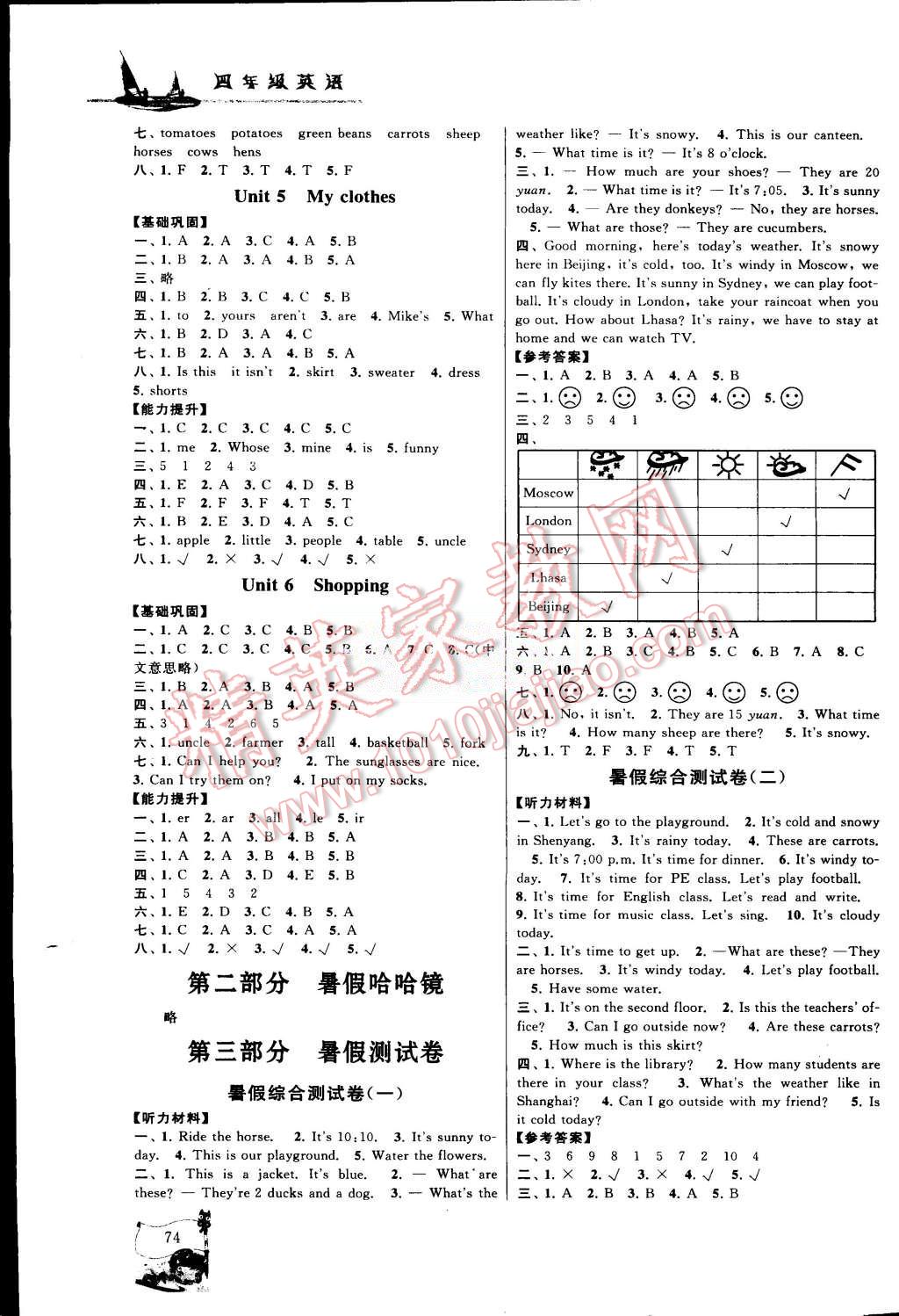 2015年小学版暑假大串联四年级英语人教PEP版 第2页