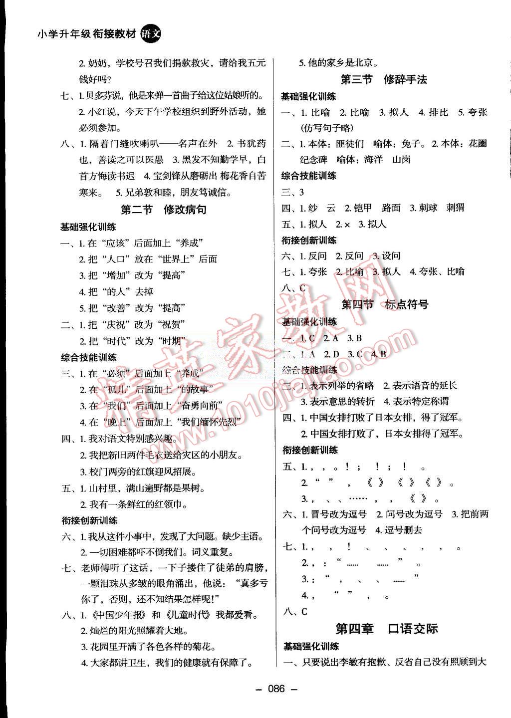 2015年鷹派教輔小學(xué)升年級(jí)銜接教材5升6年級(jí)語文 第3頁