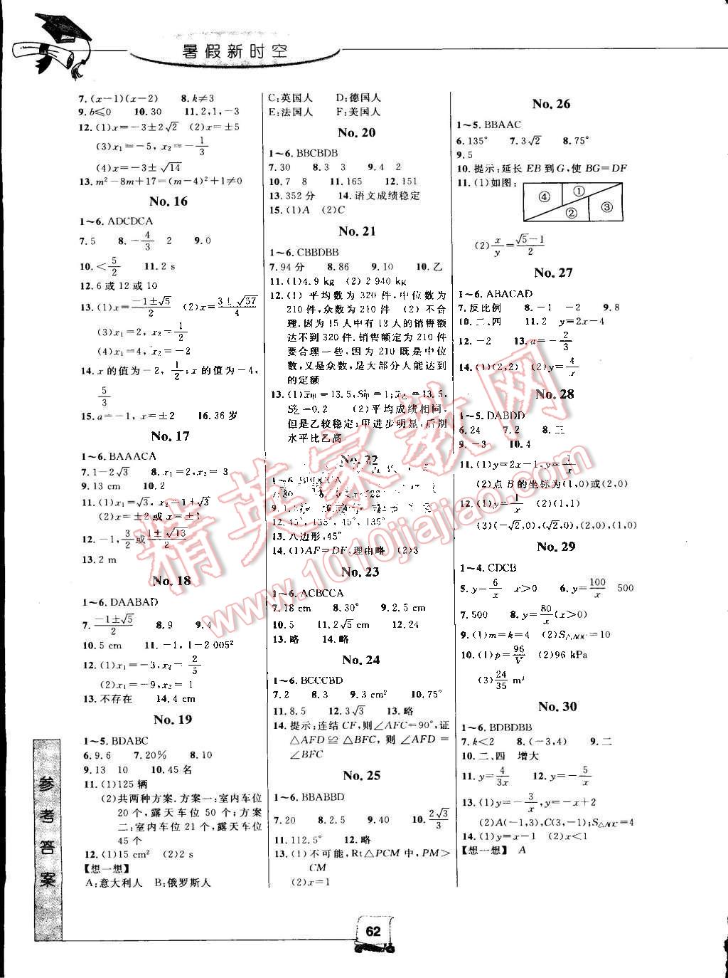 2016年藍天教育暑假新時空八年級數(shù)學浙教版 第2頁