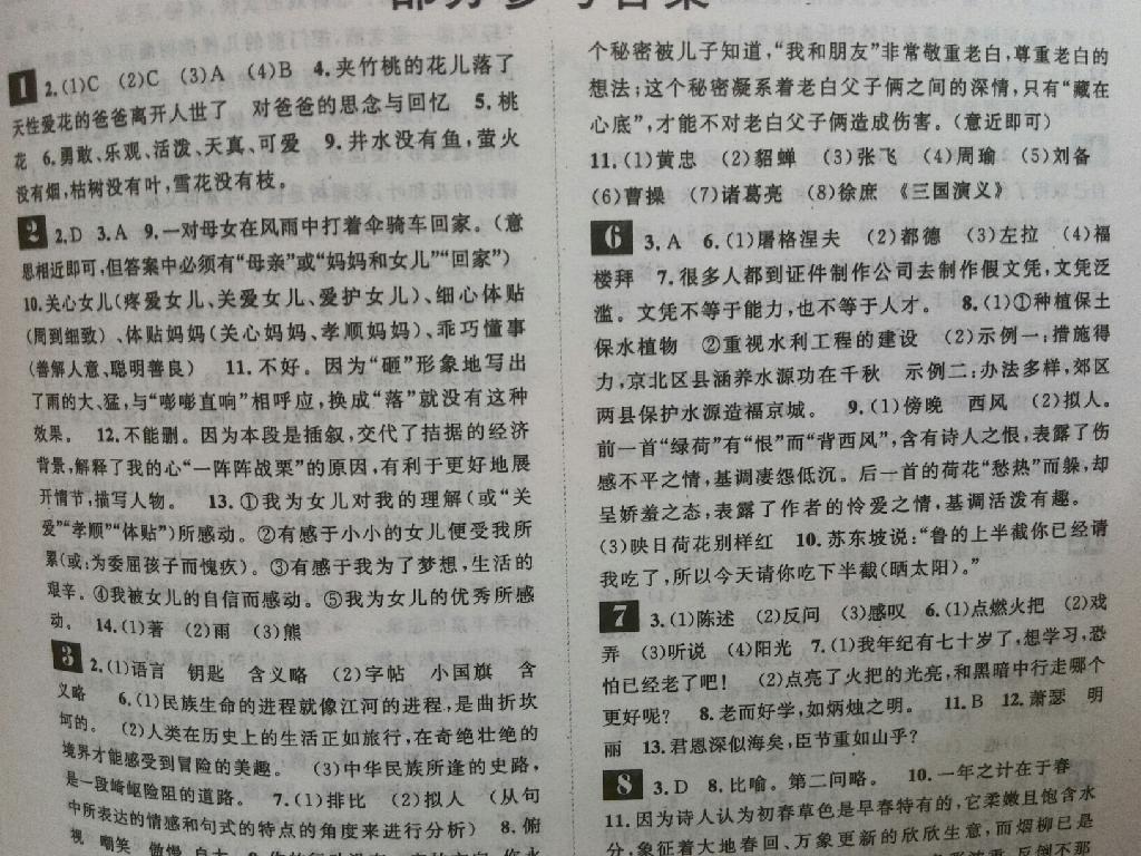 2015年长江暑假作业七年级语文 第71页