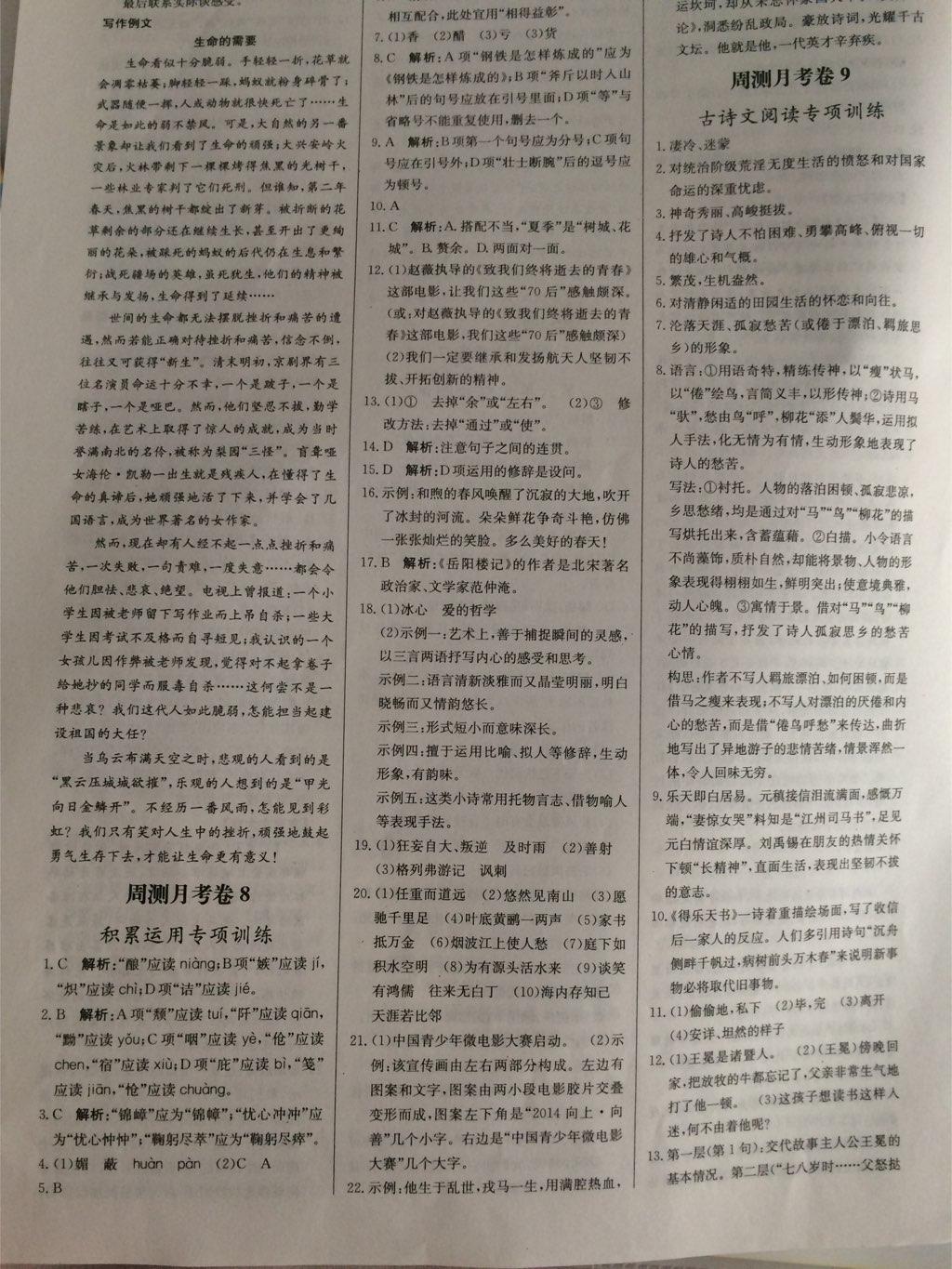 2015年輕巧奪冠周測月考直通中考八年級語文下冊人教版 第30頁