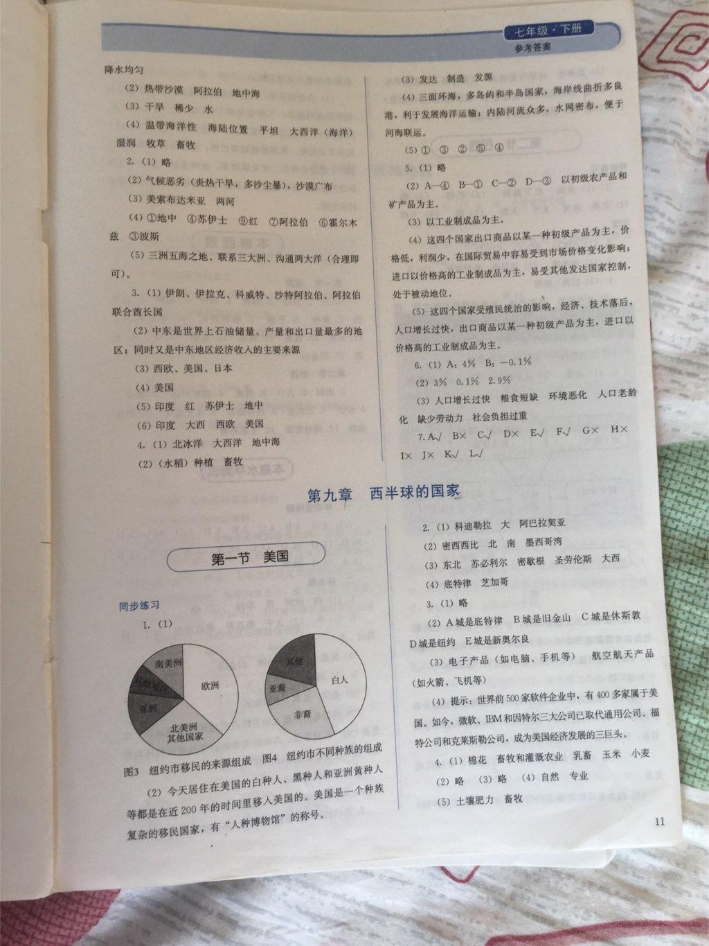 2015年人教金学典同步解析与测试七年级地理下册人教版 第11页