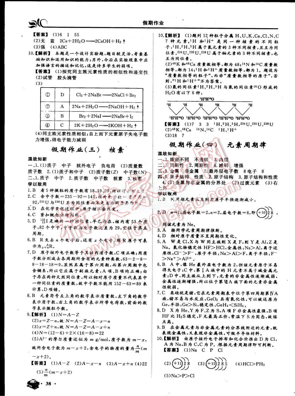 2015年金榜題名系列叢書新課標(biāo)快樂假期暑高一年級(jí)化學(xué) 第2頁(yè)