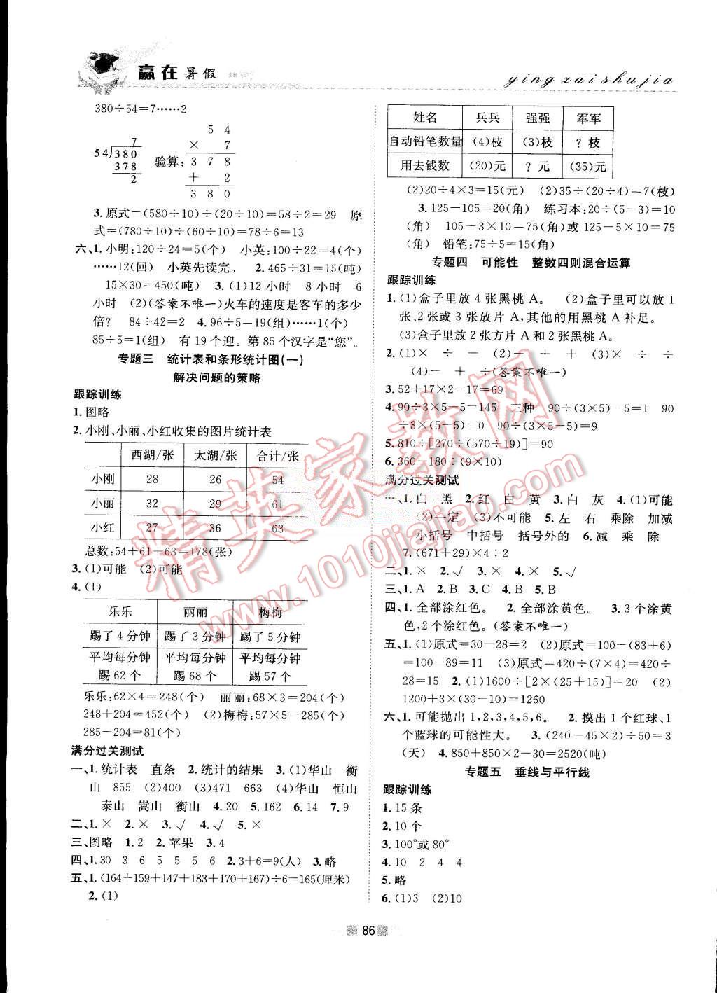 2015年赢在暑假衔接教材4升5年级数学苏教版 第2页