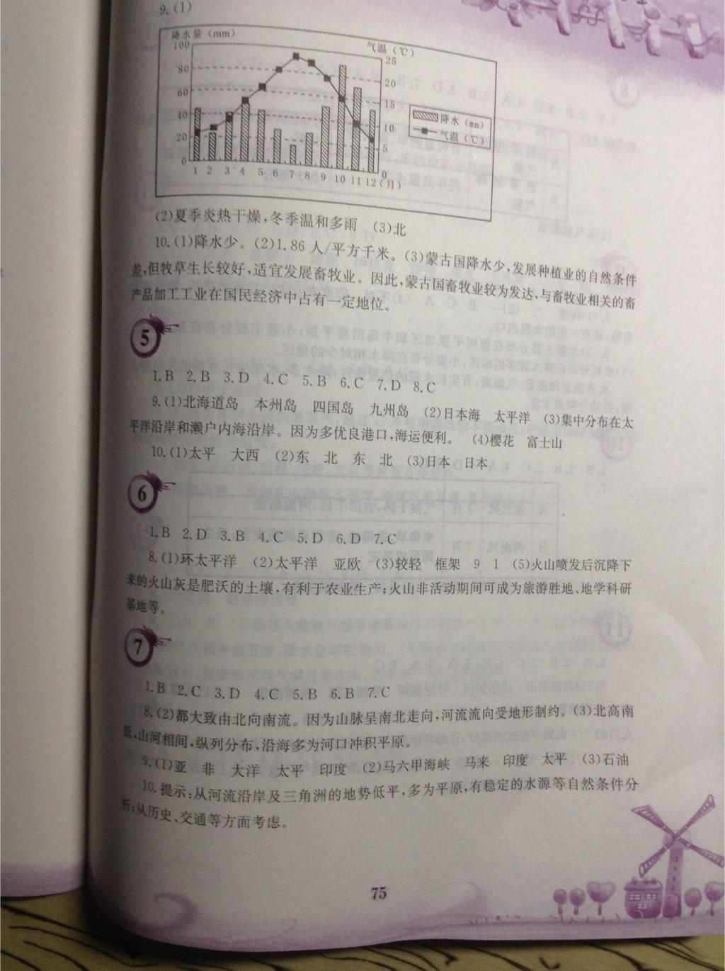 2015年暑假作业七年级地理商务星球版安徽教育出版社 第7页