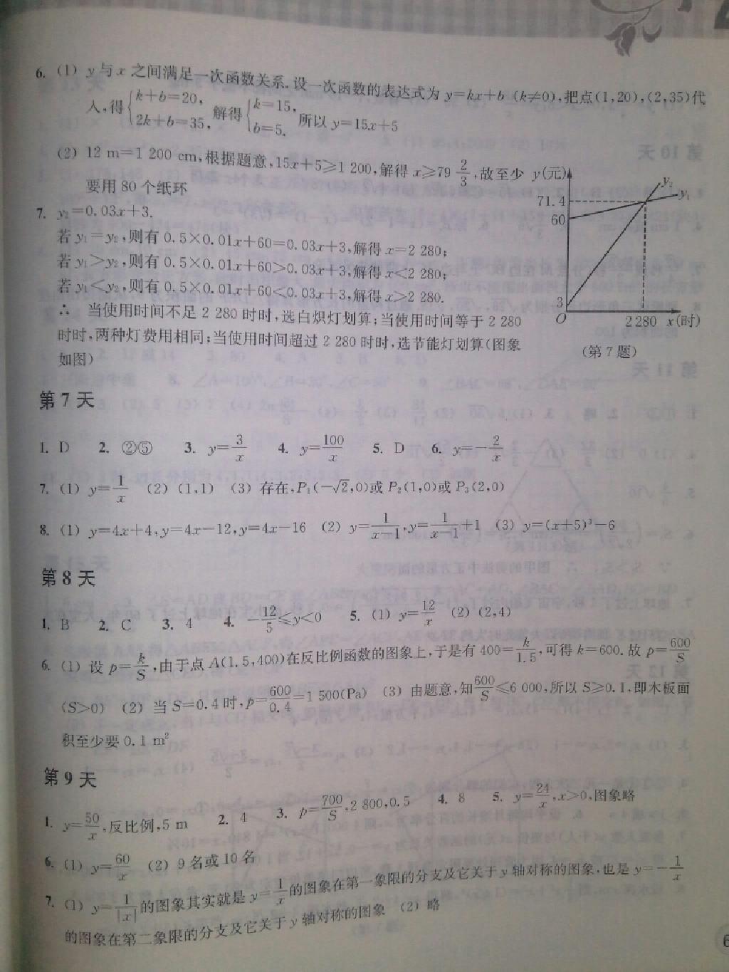 2015年暑假作业本八年级数学浙教版浙江教育出版社 第3页