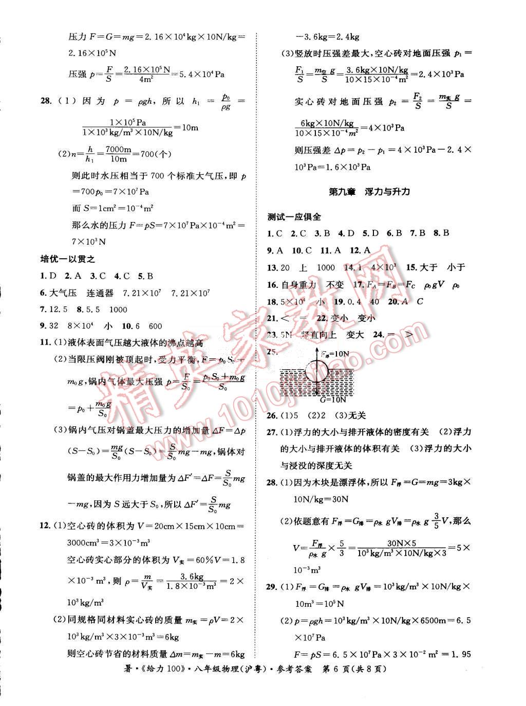 2015年學(xué)年總復(fù)習(xí)給力100八年級物理滬粵版 第6頁