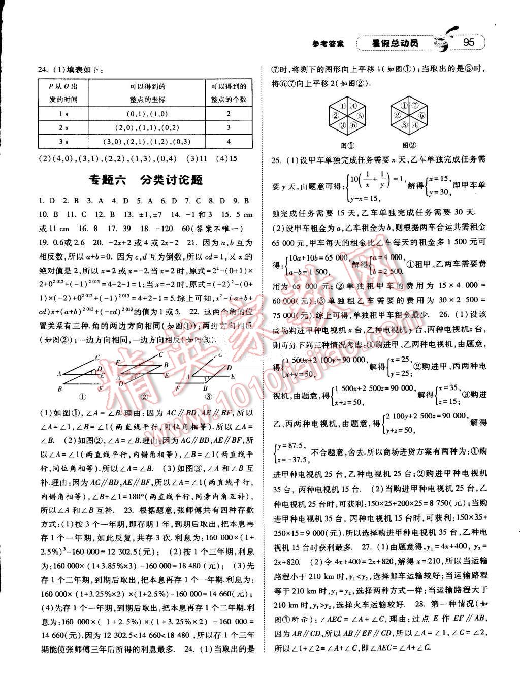 2015年暑假总动员七年级数学人教版 第11页