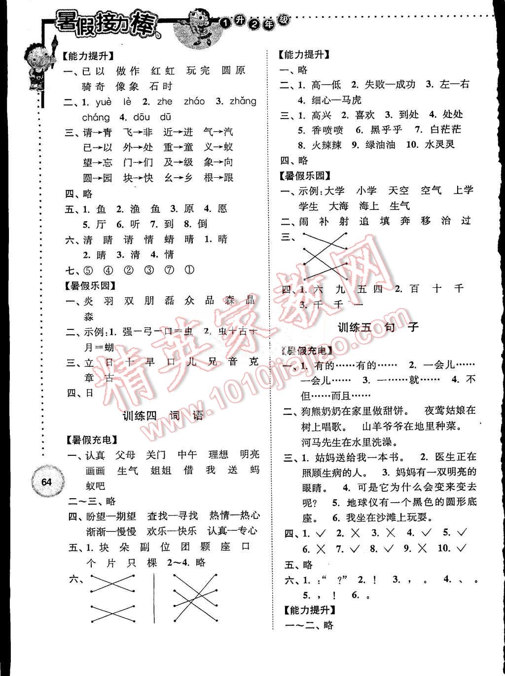 2015年小學(xué)語(yǔ)文暑假接力棒一升二年級(jí) 第2頁(yè)