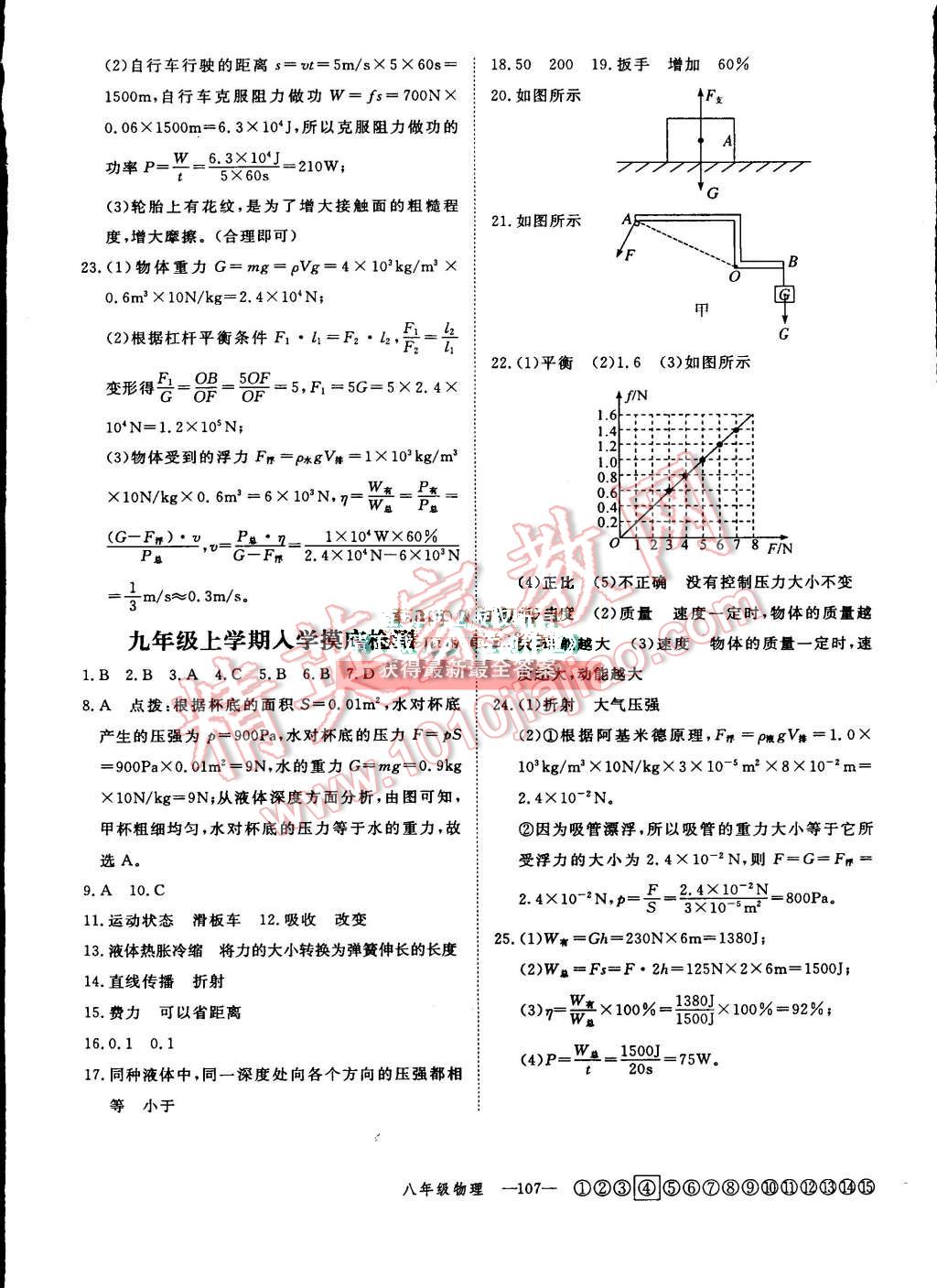 2015年時(shí)習(xí)之期末加暑假八年級(jí)物理人教版 第16頁(yè)