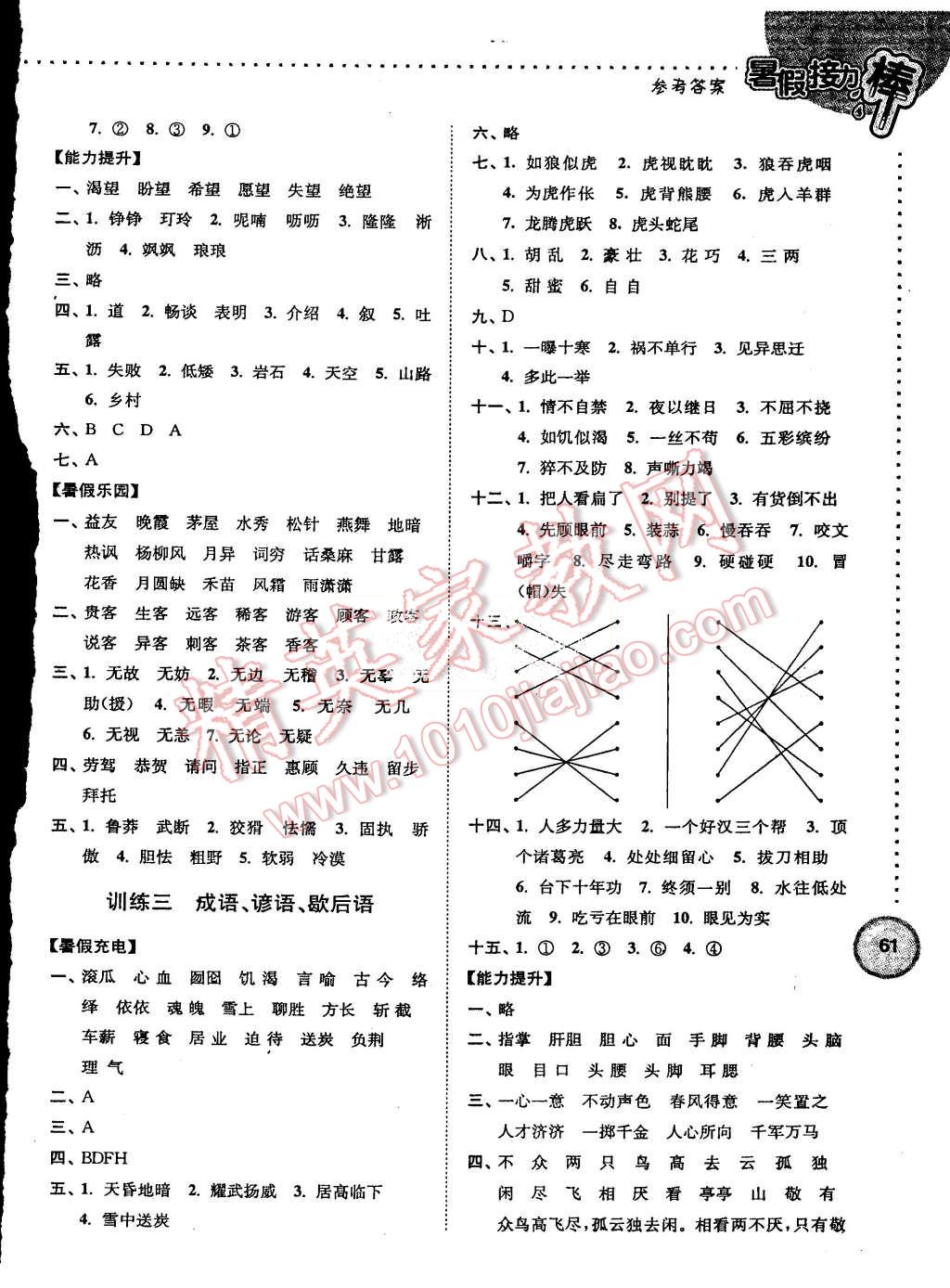 2015年小学语文暑假接力棒五升六年级 第2页