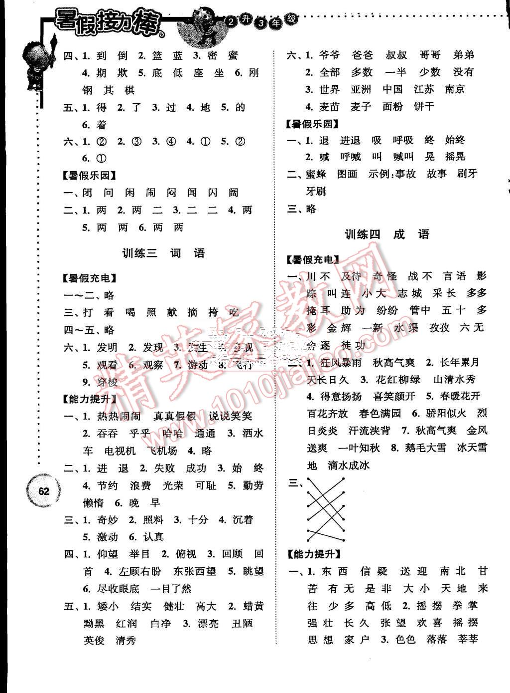 2015年小學語文暑假接力棒二升三年級 第2頁