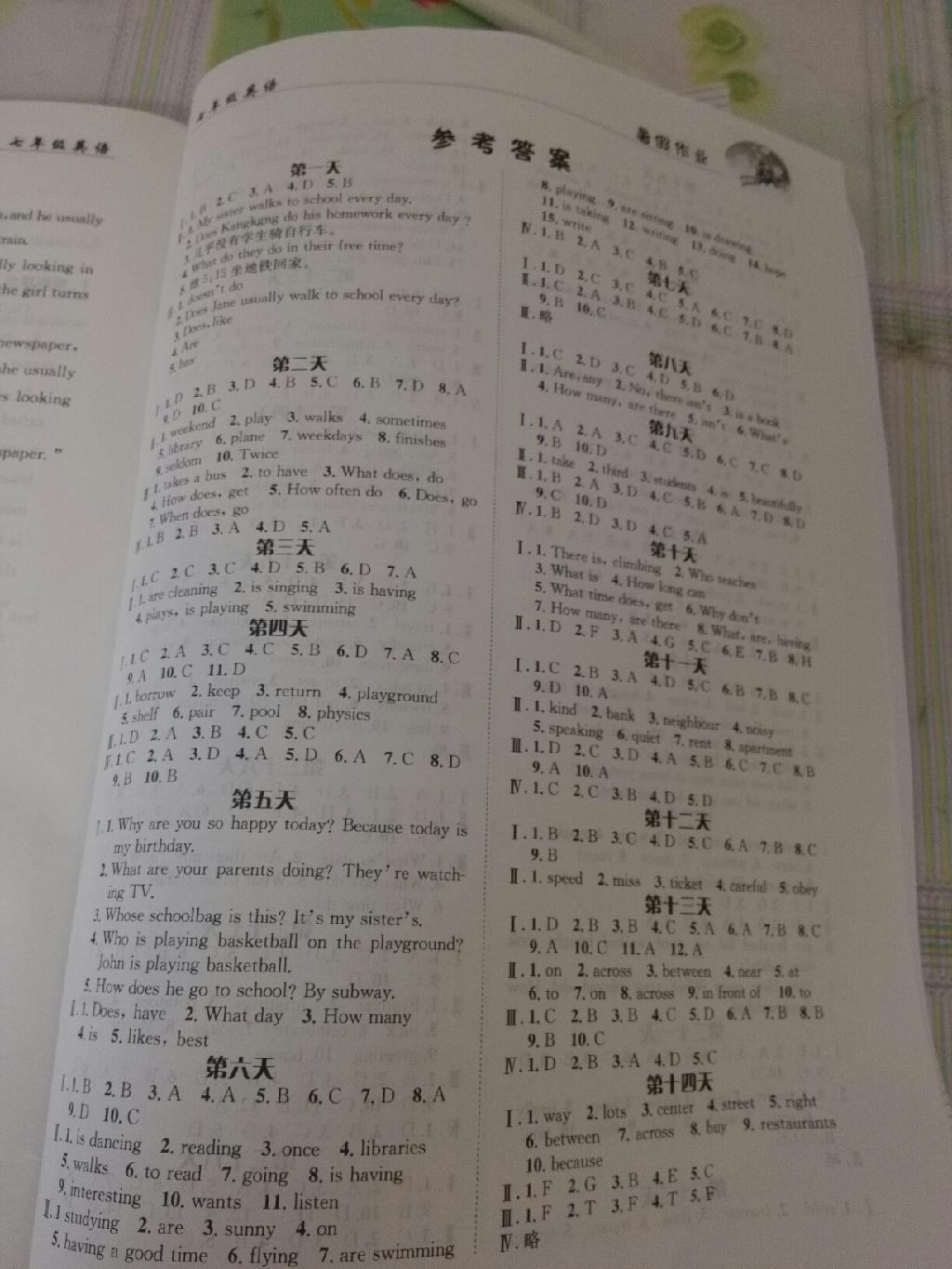2015年暑假作業(yè)長(zhǎng)江出版社七年級(jí)英語(yǔ)人教版 第25頁(yè)