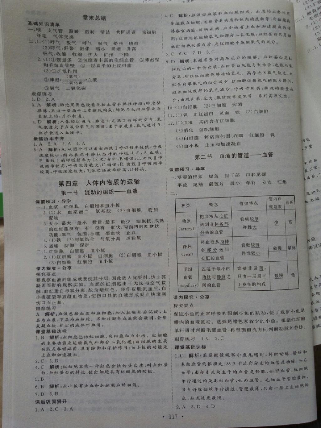 2015年优加学案课时通七年级生物下册 第7页