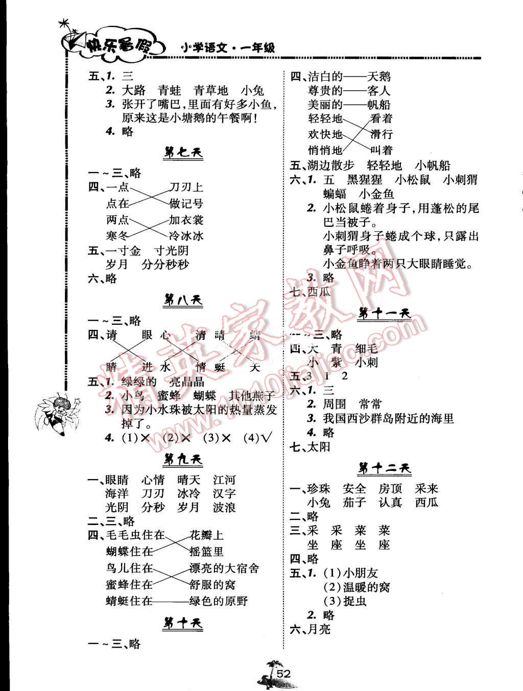 2015年快樂暑假一年級(jí)語(yǔ)文北京課改版廣西師范大學(xué)出版社 第2頁(yè)