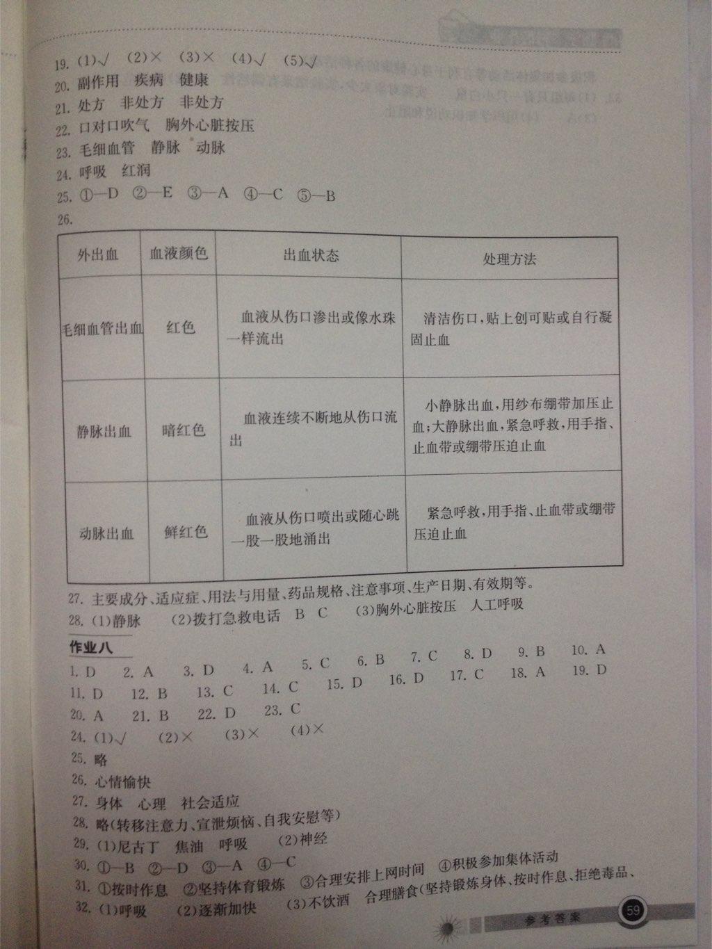 2014年长江作业本暑假作业八年级生物学 第11页