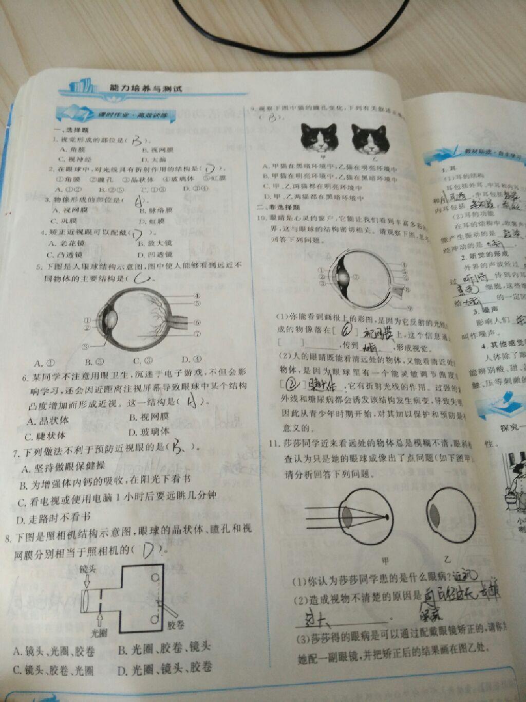 2015年能力培養(yǎng)與測試七年級生物學(xué)下冊人教版 第61頁