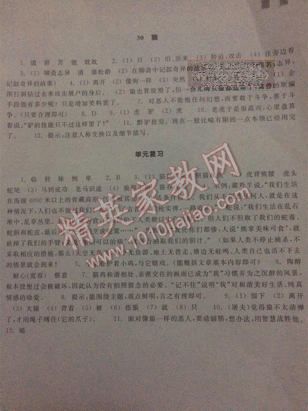 2014年作業(yè)本七年級語文下冊人教版浙江教育出版社 第15頁