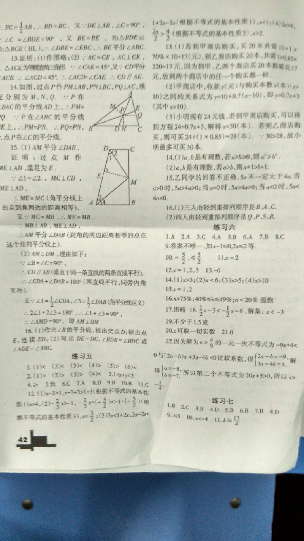 2015年暑假作業(yè)八年級(jí)數(shù)學(xué)北師大版蘭州大學(xué)出版社 第8頁