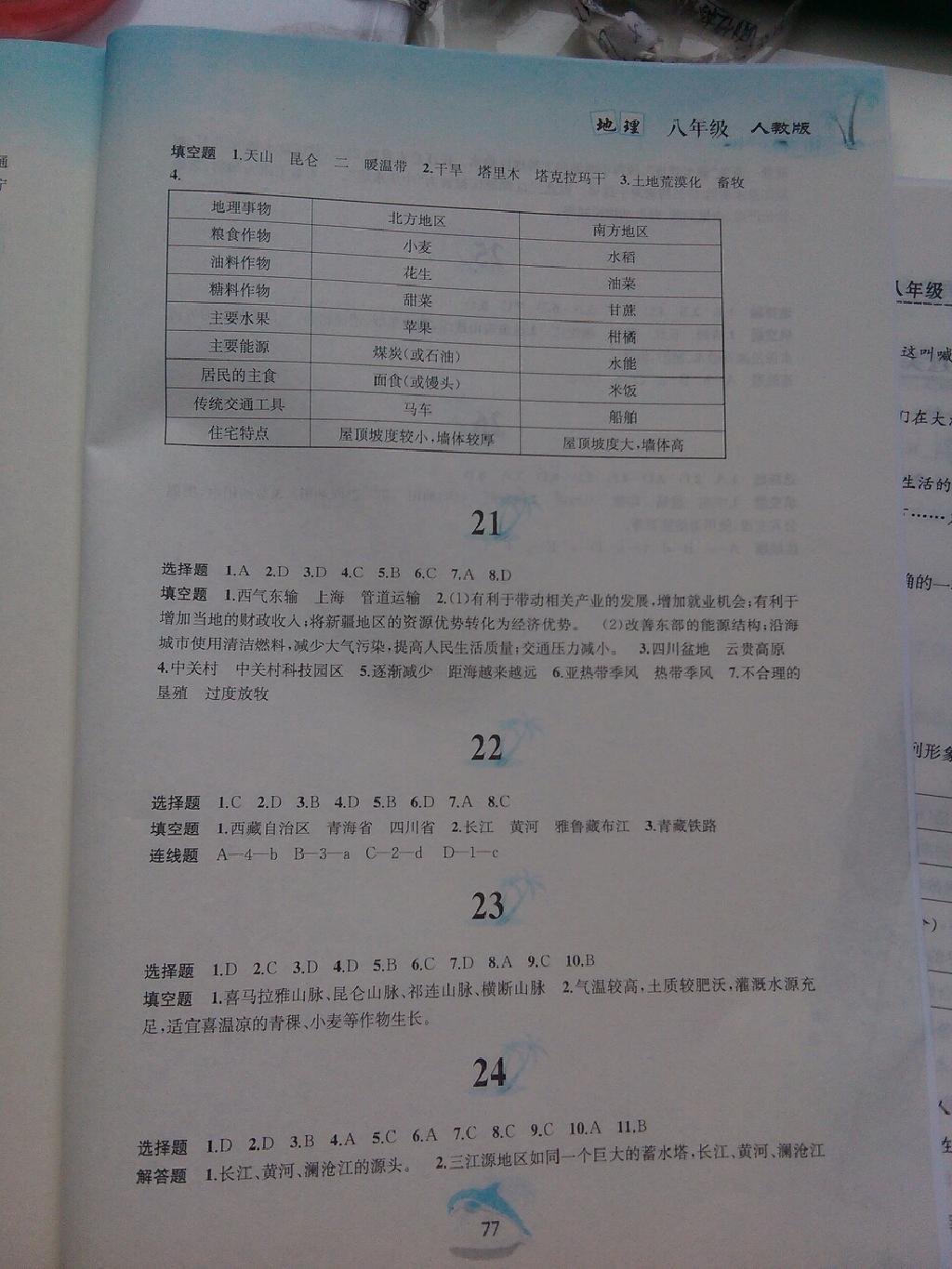 2015年暑假作业八年级地理人教版黄山书社 第9页