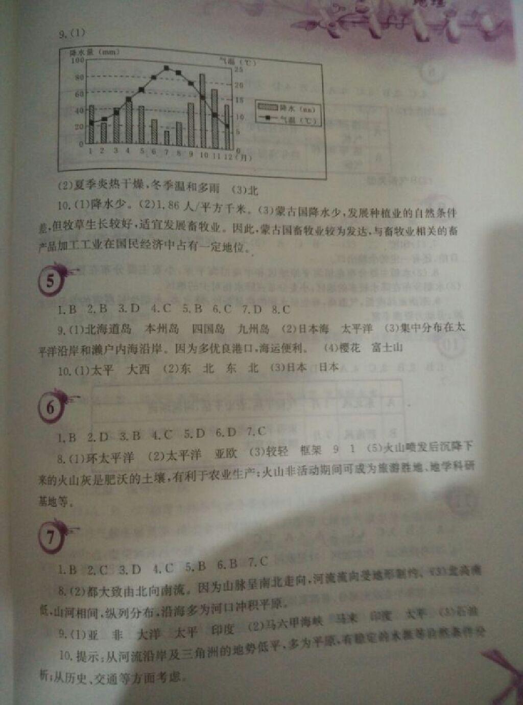 2015年暑假作业七年级地理商务星球版安徽教育出版社 第2页