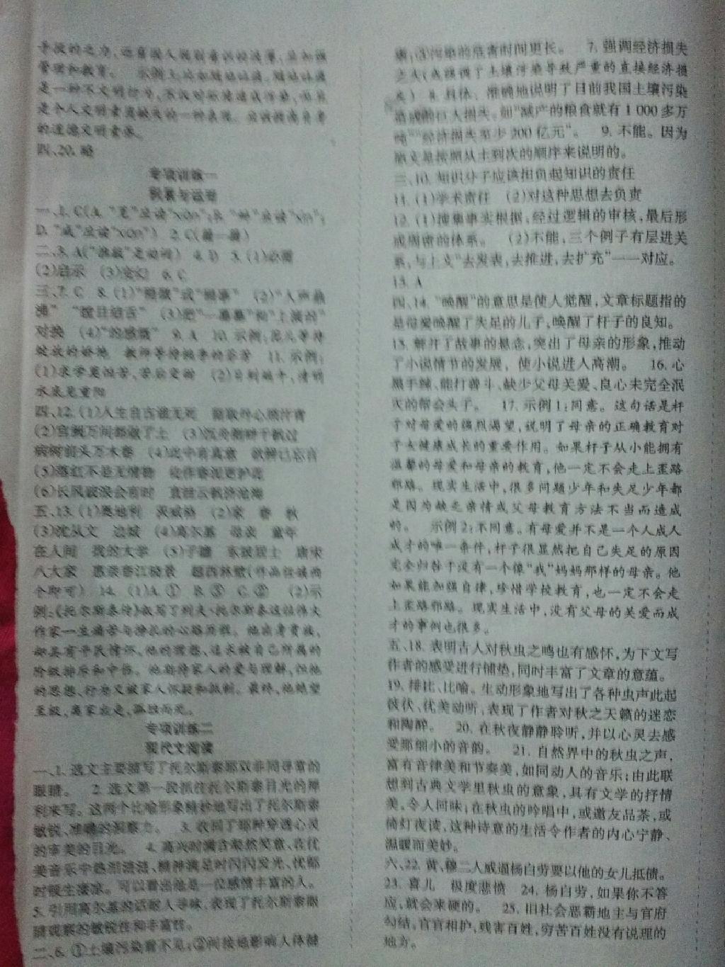 2015年目標(biāo)與檢測(cè)綜合能力達(dá)標(biāo)質(zhì)量檢測(cè)卷八年級(jí)語文下冊(cè)人教版 第7頁