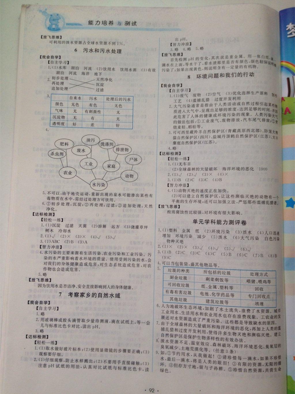 2015年能力培养与测试六年级科学下册教科版 第8页