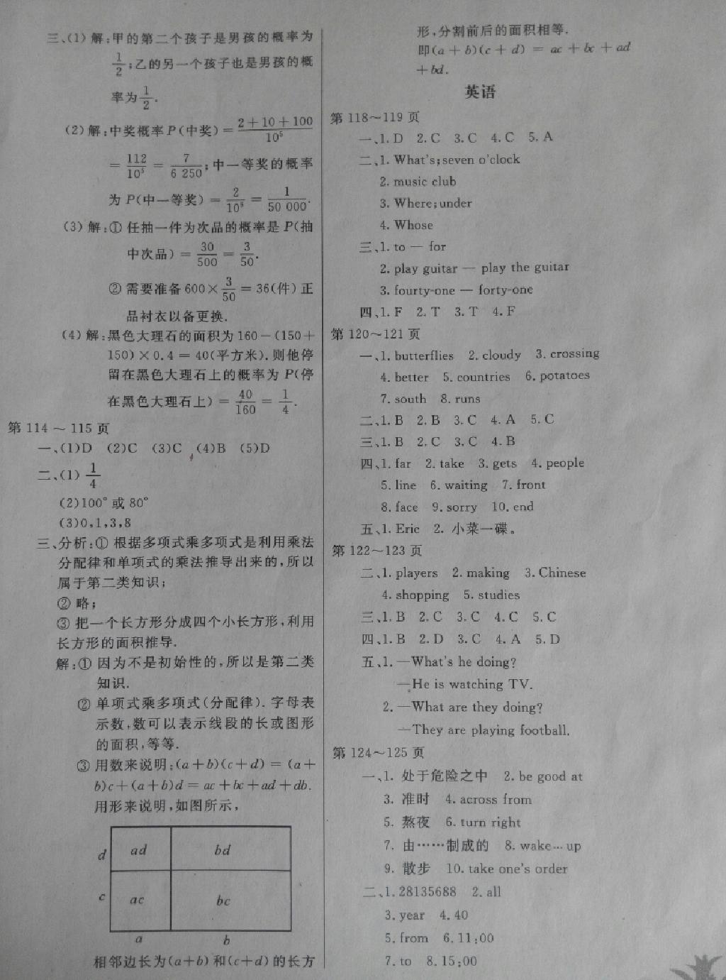 2015年假期作業(yè)暑假合編語文數(shù)學(xué)英語七年級北京教育出版社 第15頁