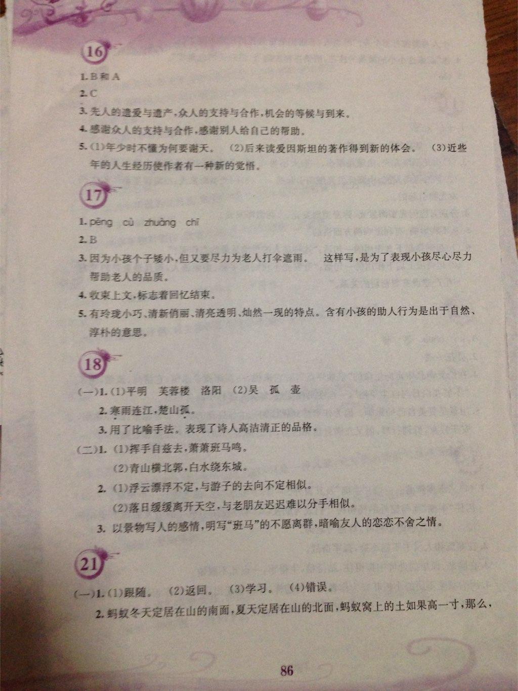 2015年暑假作業(yè)七年級(jí)語(yǔ)文人教版安徽教育出版社 第39頁(yè)