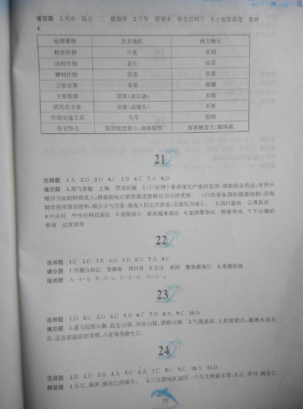 2015年暑假作业八年级地理人教版黄山书社 第15页