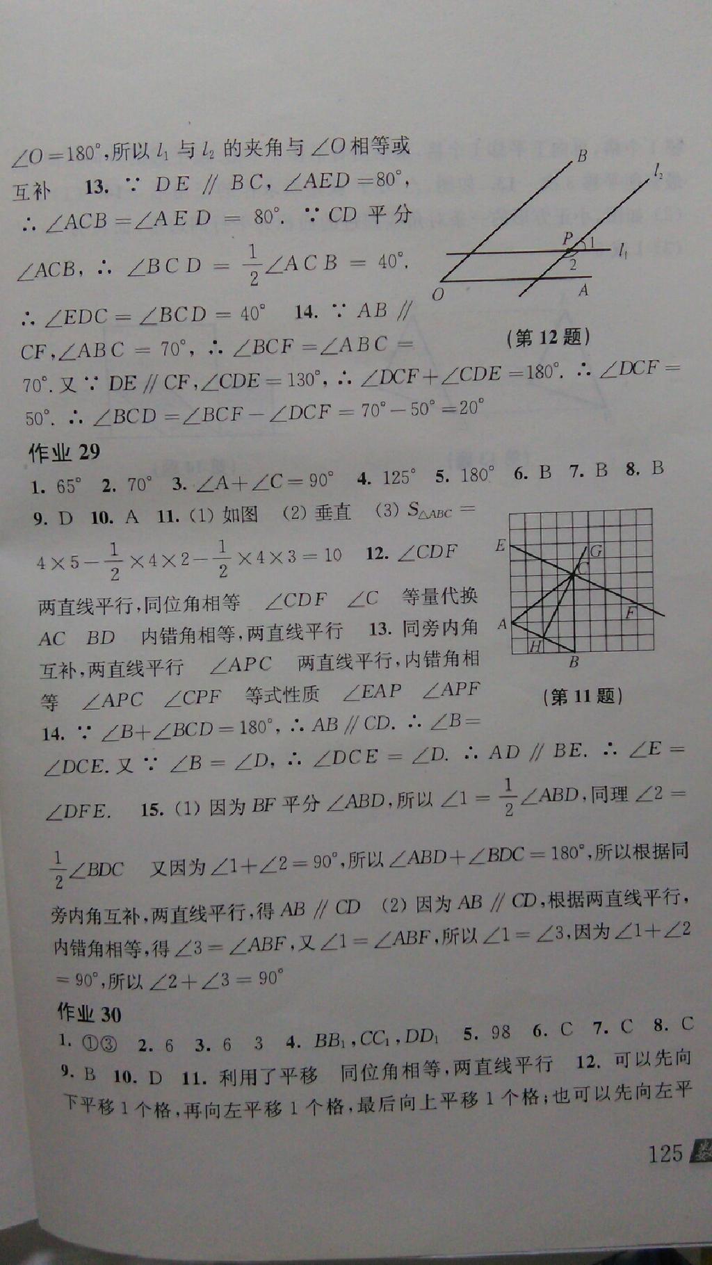 2015年数学暑假作业七年级沪科版上海科学技术出版社 第32页