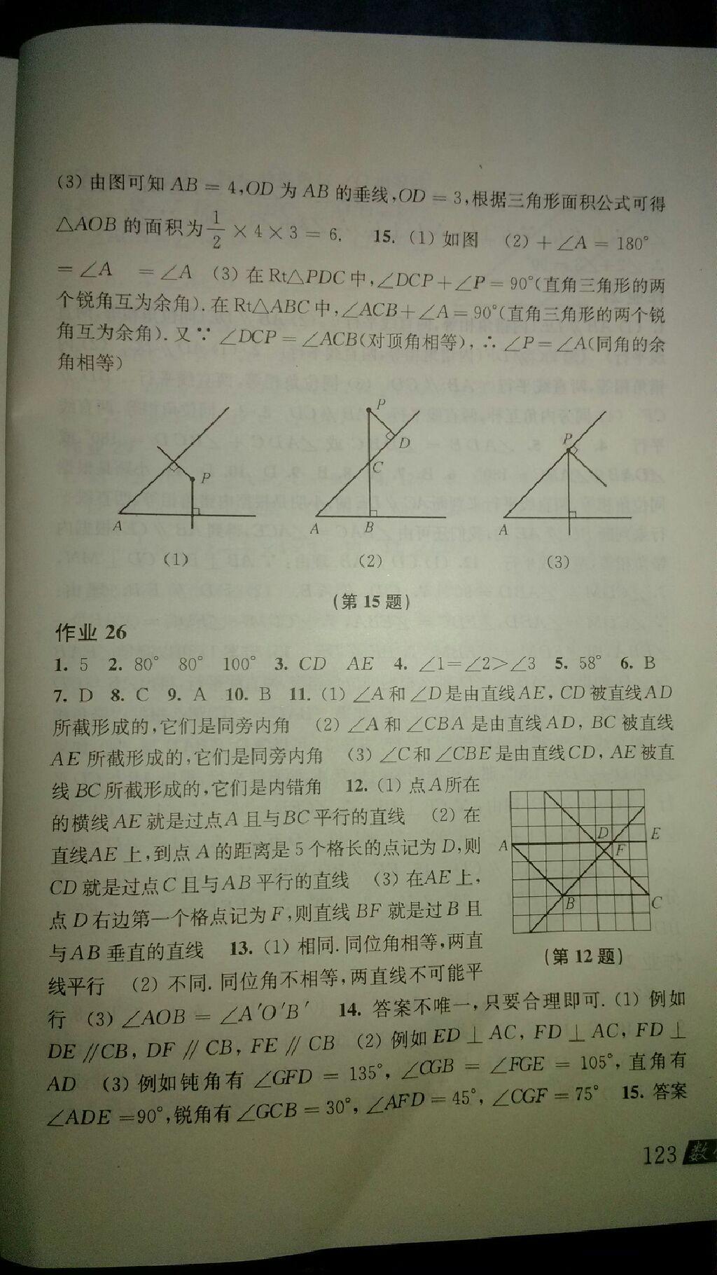 2015年数学暑假作业七年级沪科版上海科学技术出版社 第19页