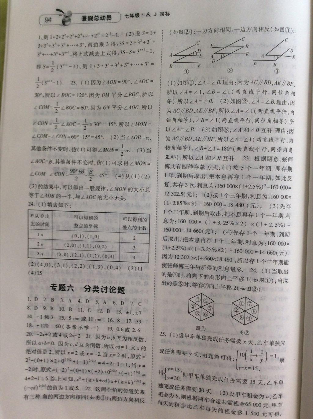 2015年暑假總動員七年級數(shù)學(xué)人教版 第28頁