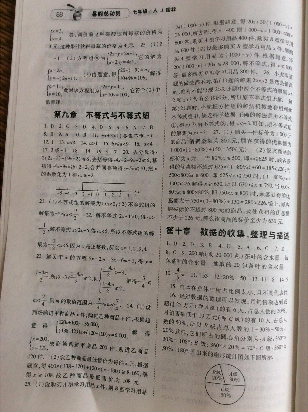 2015年暑假总动员七年级数学人教版 第22页