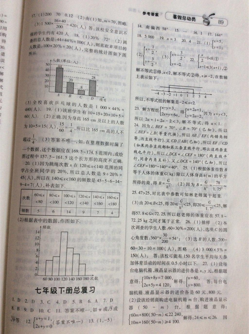 2015年暑假总动员七年级数学人教版 第23页