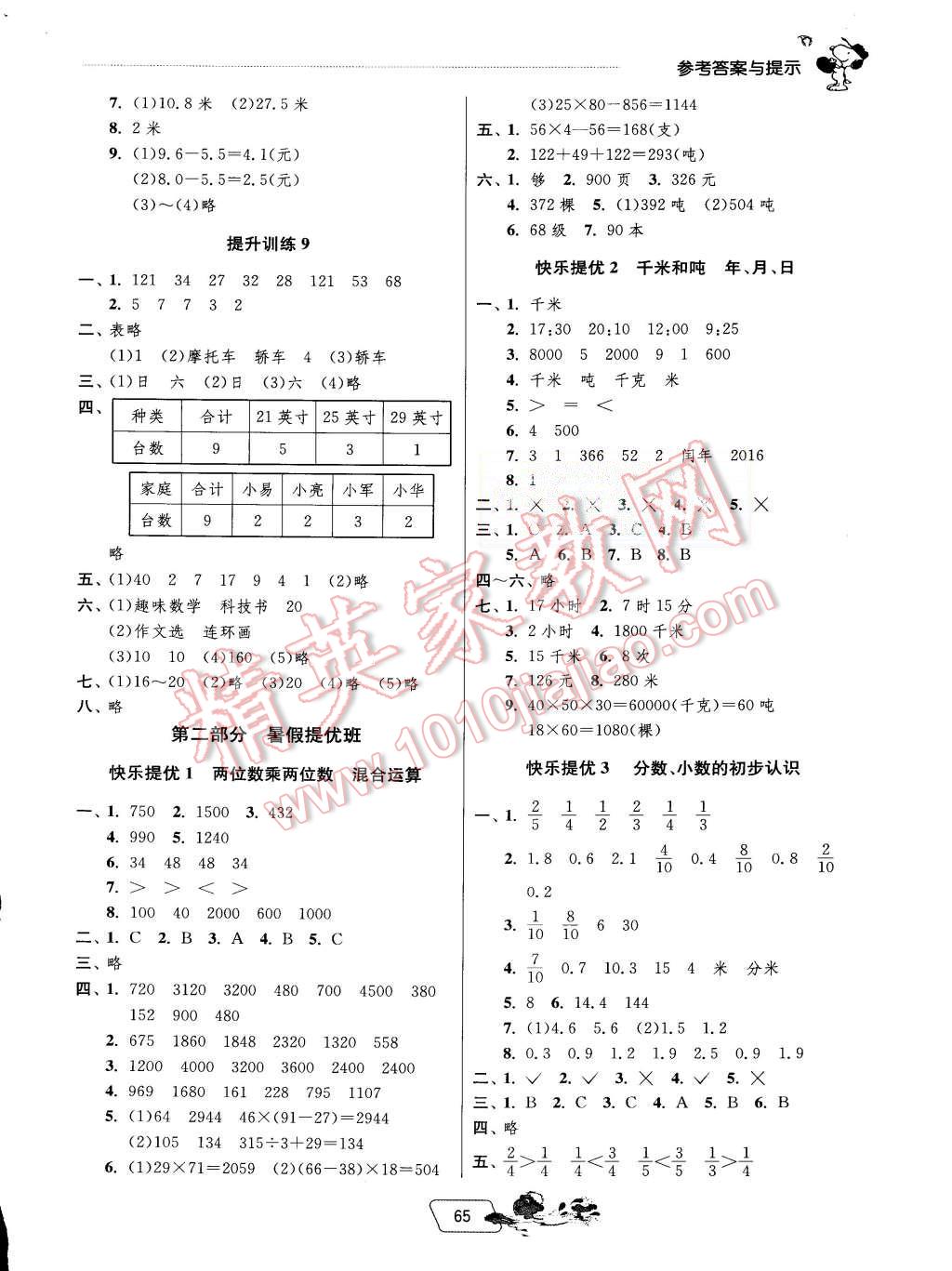 2015年實(shí)驗(yàn)班提優(yōu)訓(xùn)練暑假銜接版三升四年級數(shù)學(xué)蘇教版 第3頁