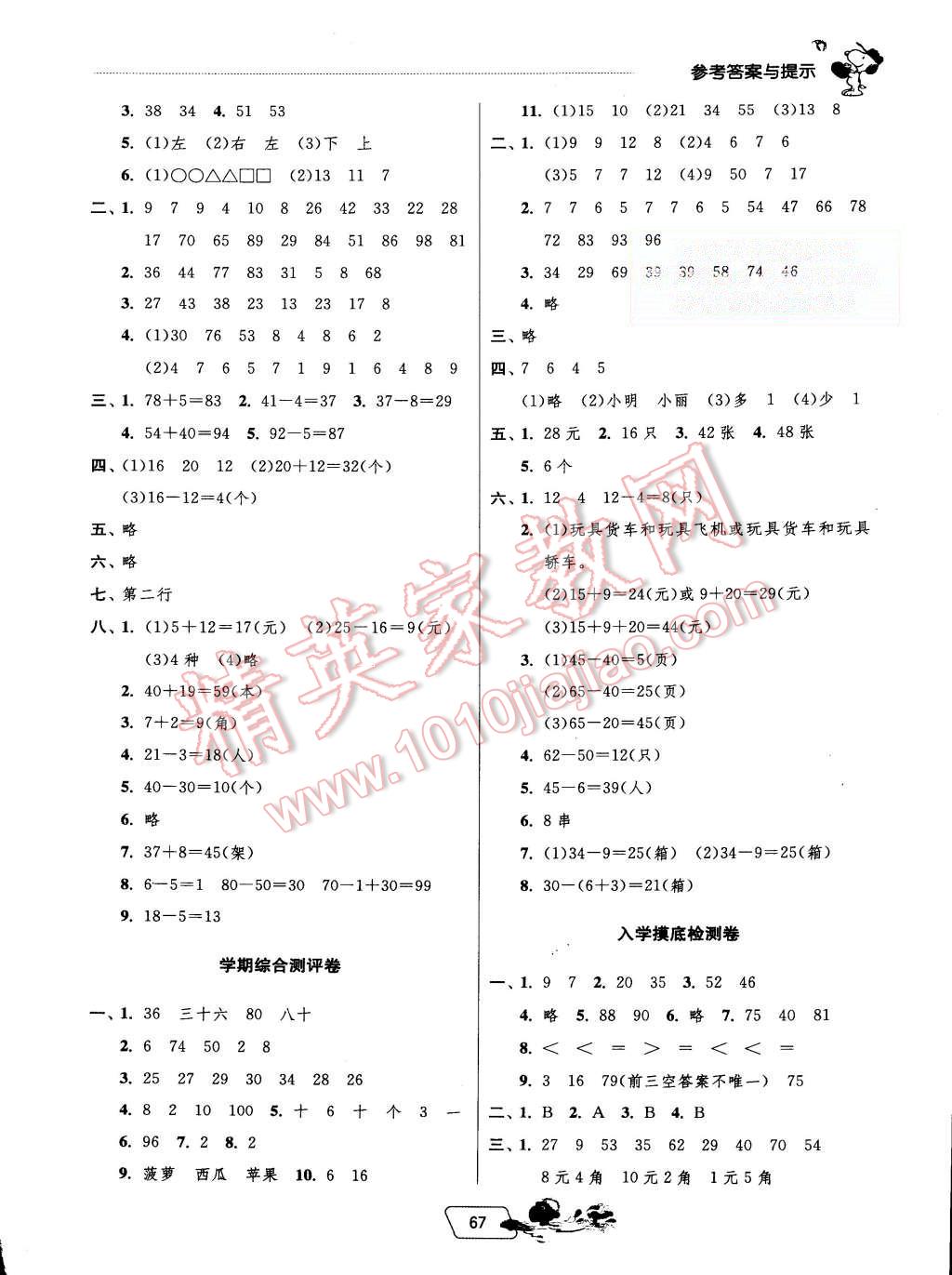 2015年實(shí)驗(yàn)班提優(yōu)訓(xùn)練暑假銜接版一升二年級數(shù)學(xué)人教版 第7頁