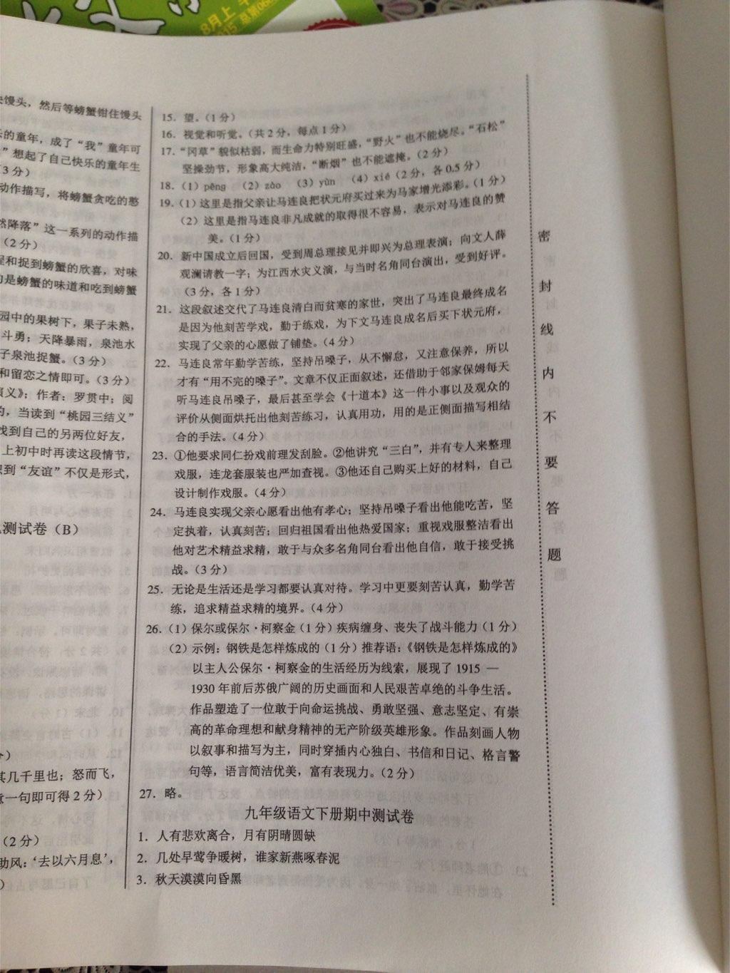 同步優(yōu)化測試卷一卷通九年級語文全一冊人教版長春版 第20頁